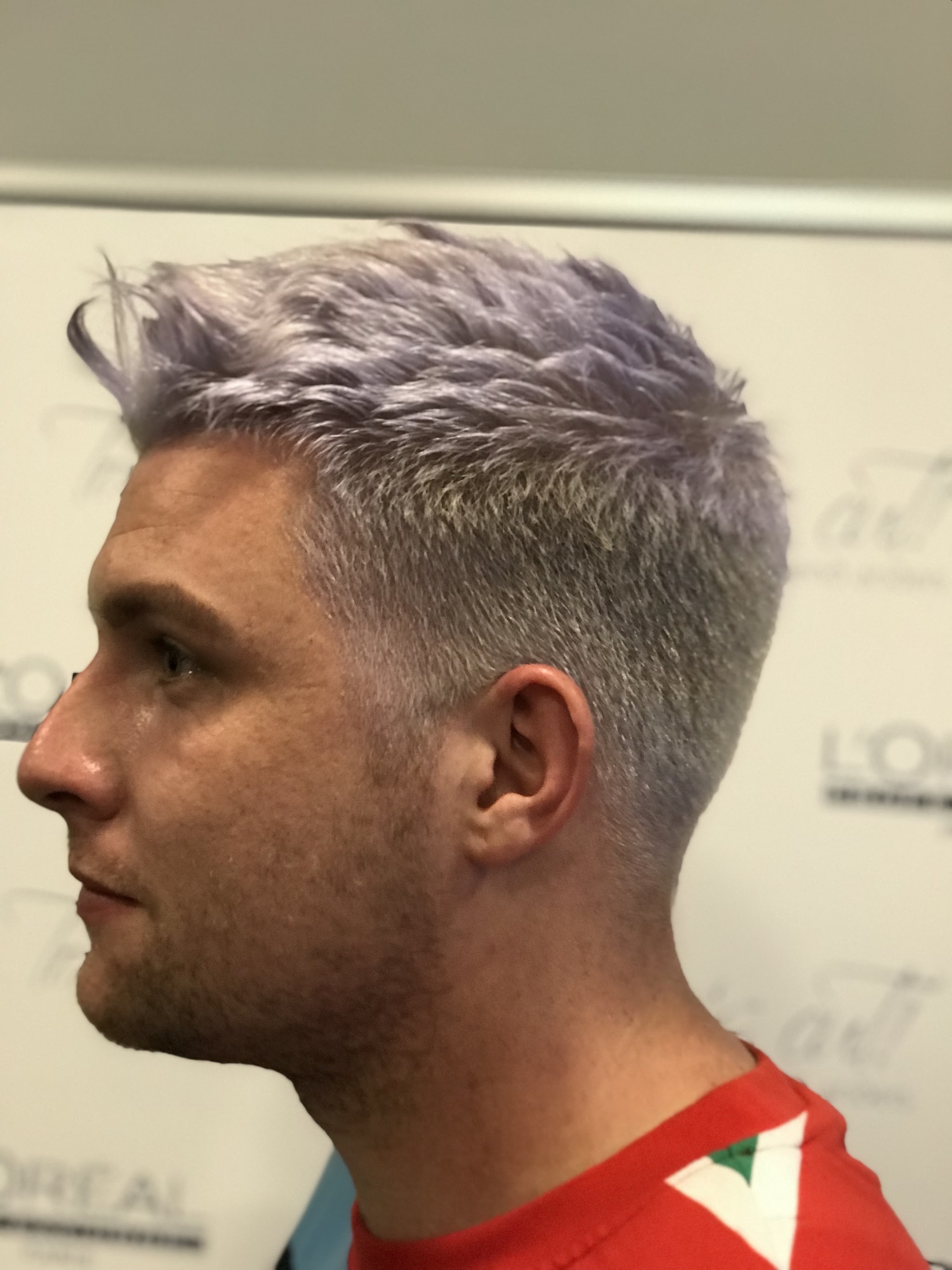 Silber-Flieder Herren-Quiff mit sauberem Fade